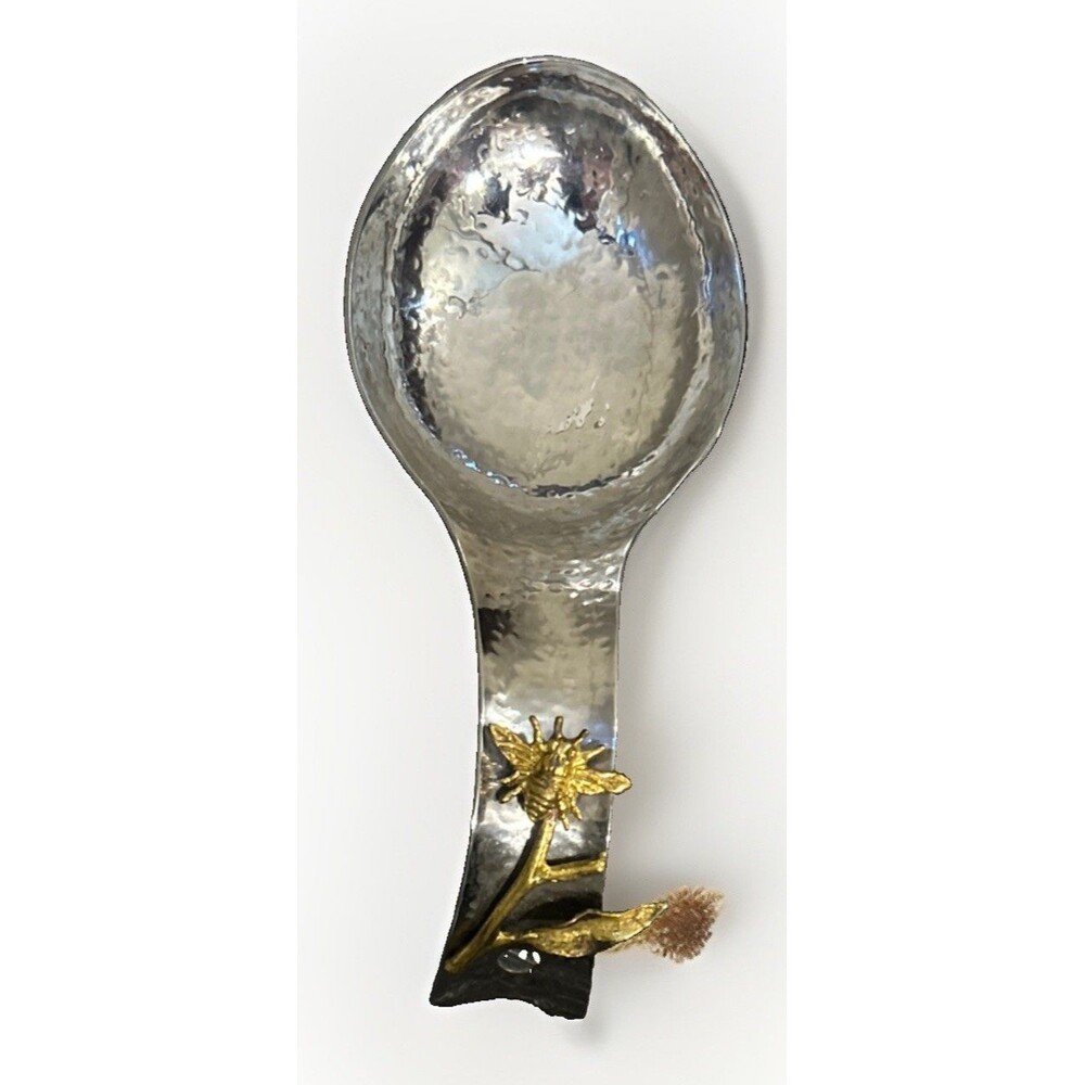 Silver Gold Bee Leaf Ginko Spoon Rest Kitchen Decor